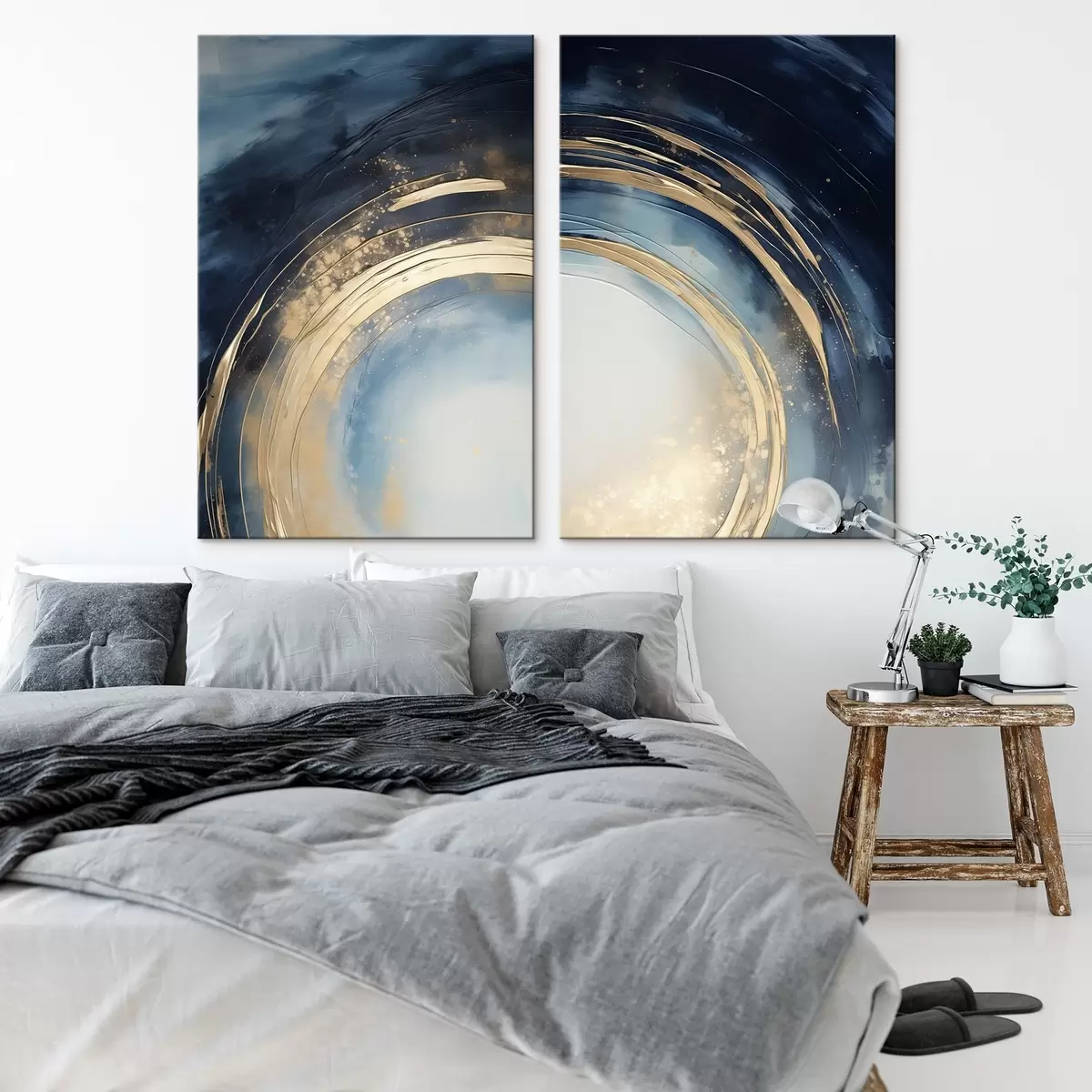 Tablouri Spatulă circulară albastru închis cu arcuri metalice m00969