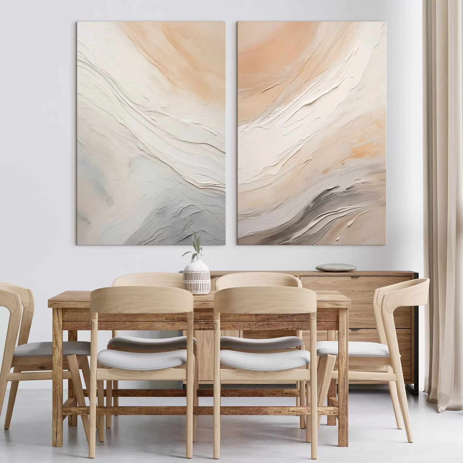 Tablouri Texturi neutre de tencuială cu straturi de relief fluide m00971