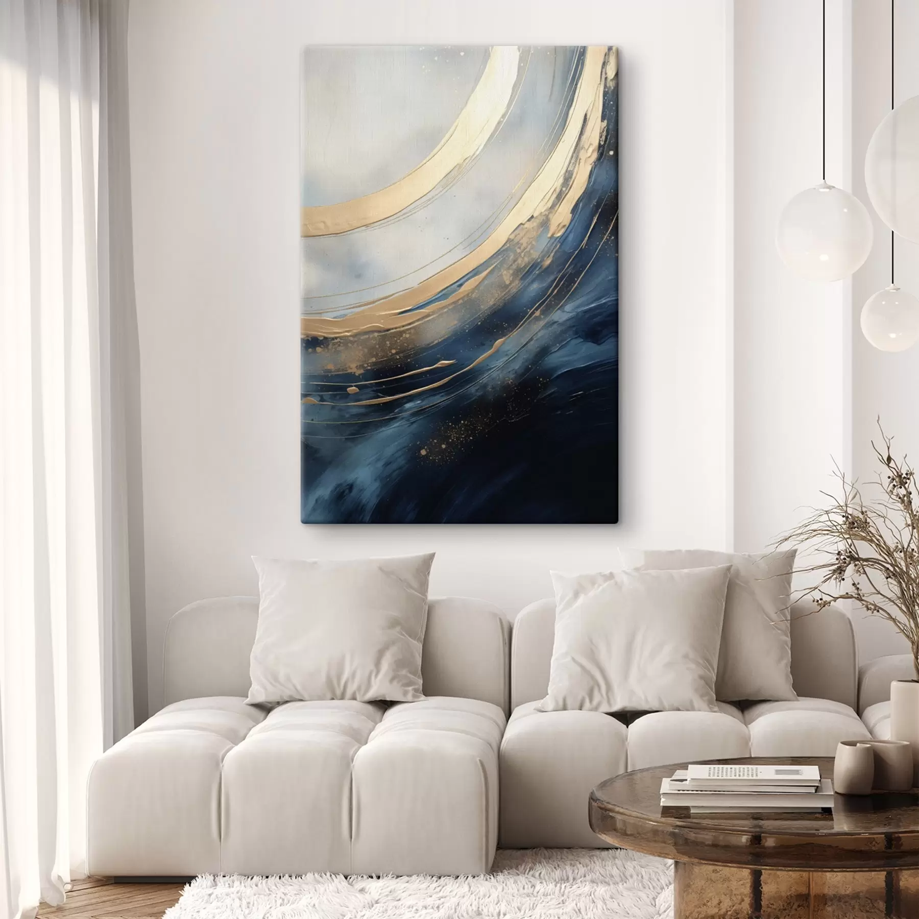 Tablouri Arce luminoase largi pe fond albastru intens s46487