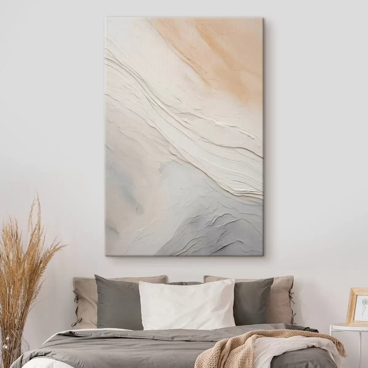 Tablouri Tencuială texturată în valuri, în nuanțe delicate de fildeș și nisip s46510