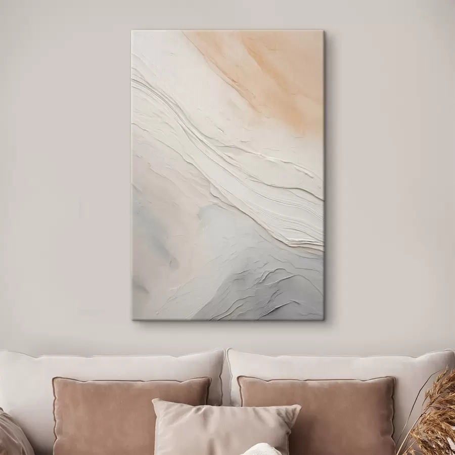 Tablouri Tencuială texturată în valuri, în nuanțe delicate de fildeș și nisip s46510