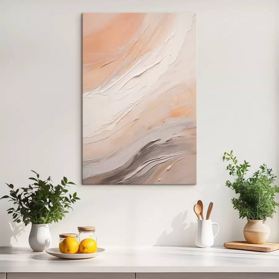 Tablouri Tencuială texturată în spirale de culoare bej cald cu gri deschis s46511