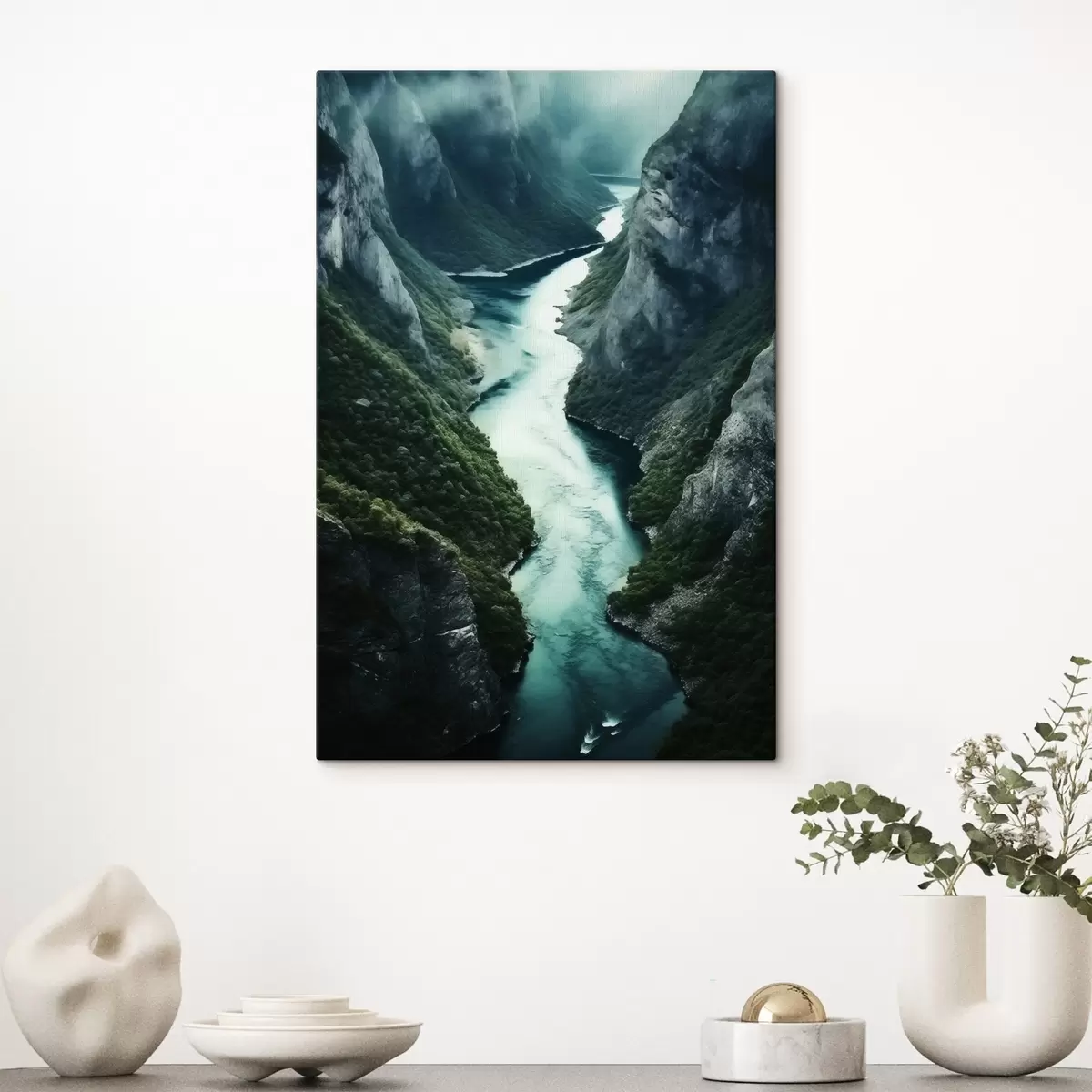 Tablouri Chei îngustă cu un curent turcoaz de sus s46522