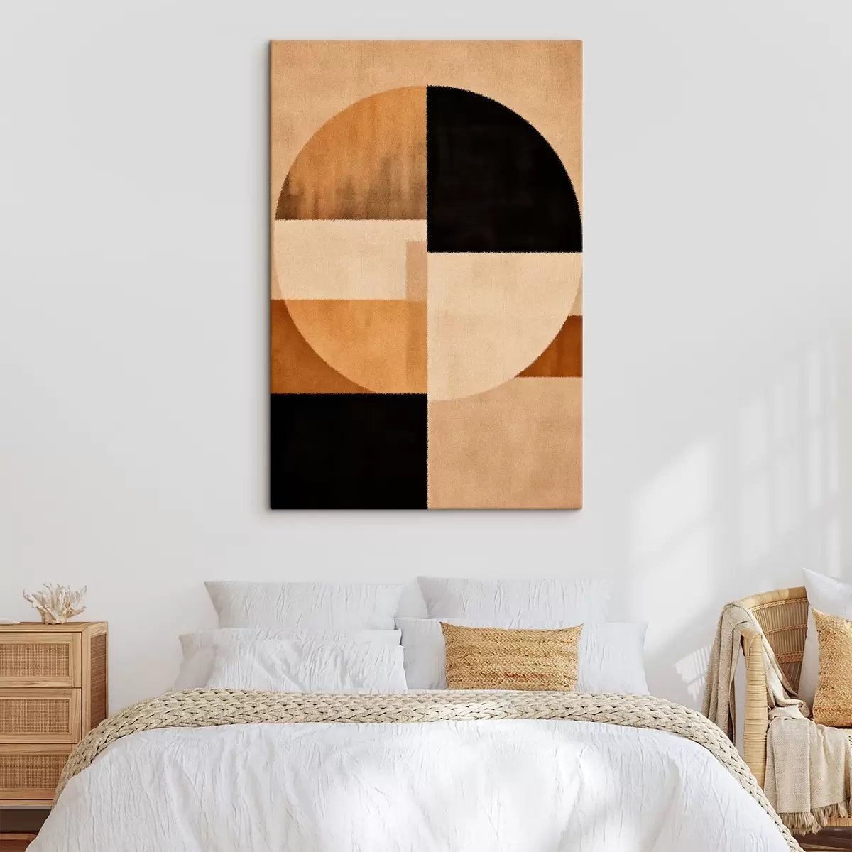 Tablouri Semicercuri și pătrate în tonuri calde, textură moale s46531
