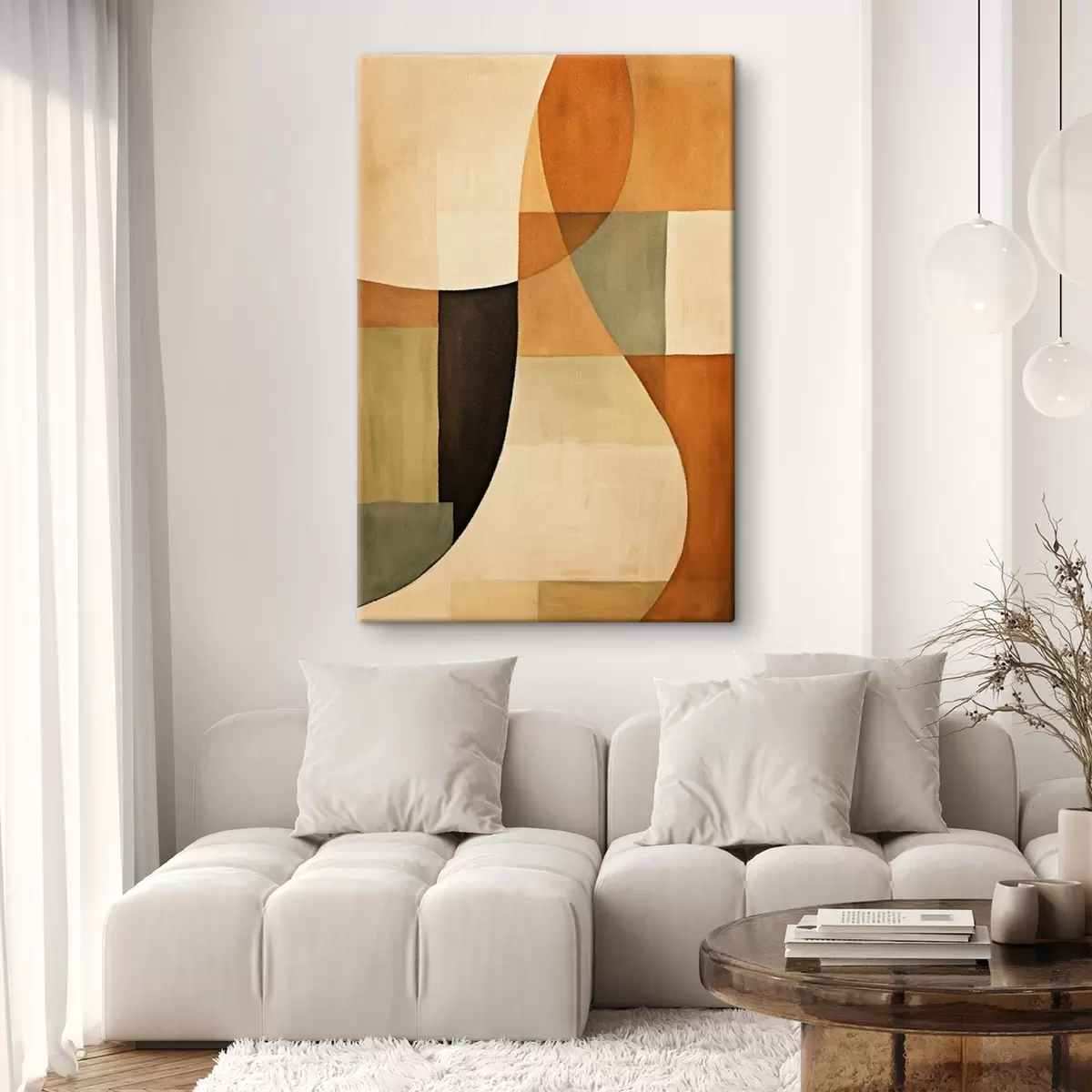 Tablouri Câmpuri geometrice moi într-o paletă naturală caldă s46538