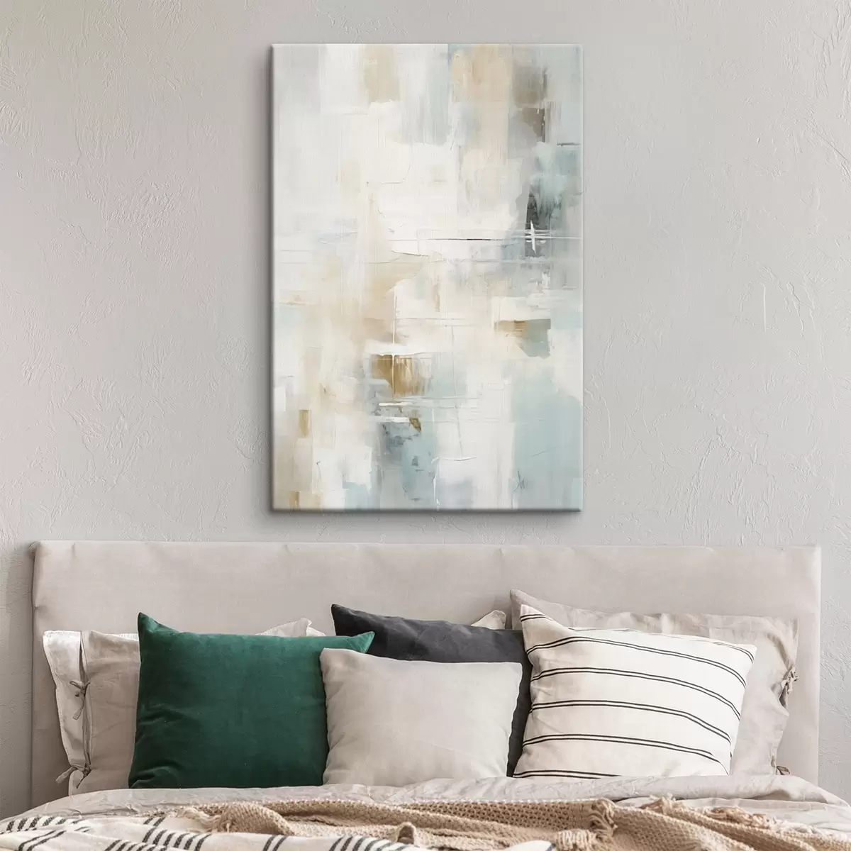 Tablouri Tușe aerisite de albastru și bej pe fond alb s46547