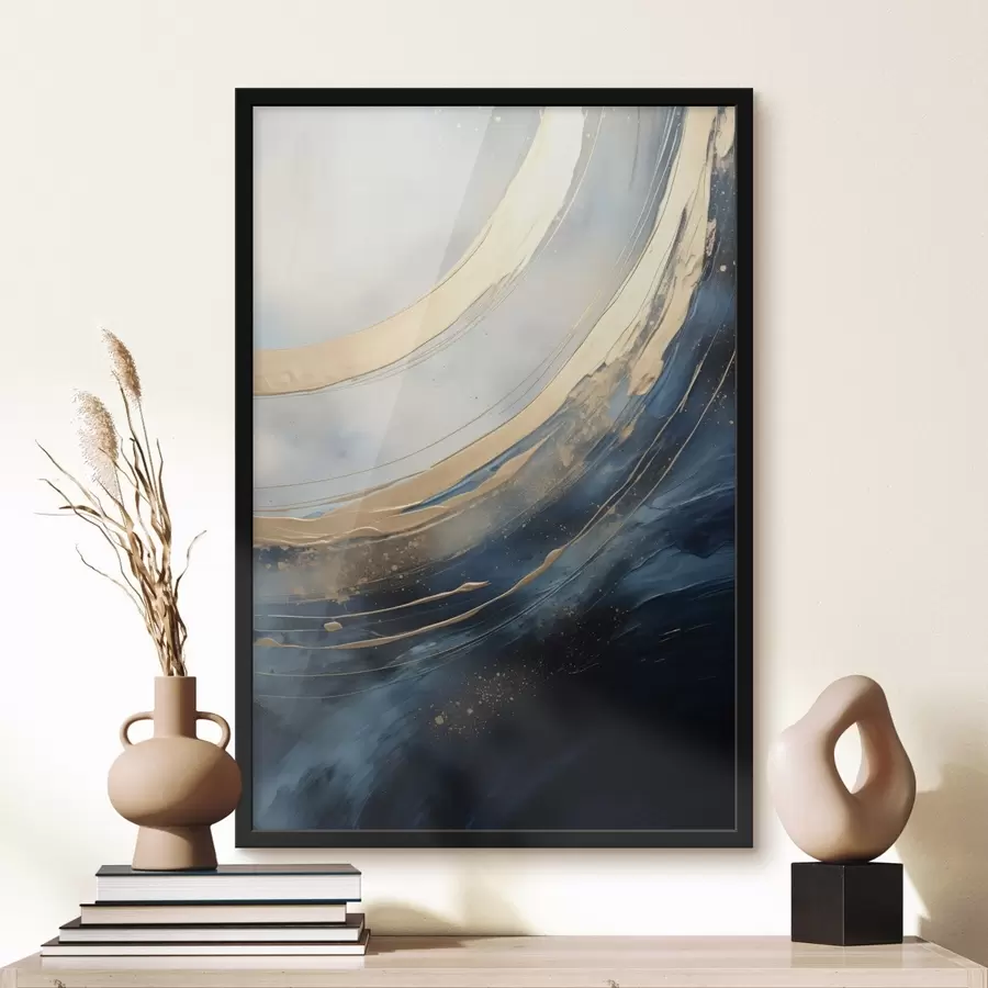 fototapet Arce luminoase largi pe fond albastru intens f46487