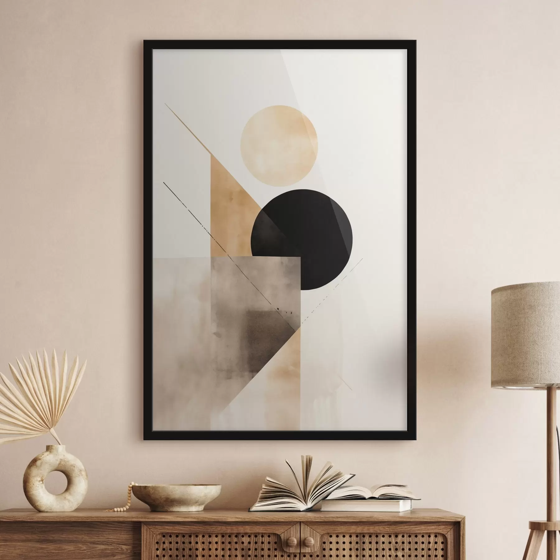 fototapet Compoziție minimalistă: cerc, triunghi și planuri f46532