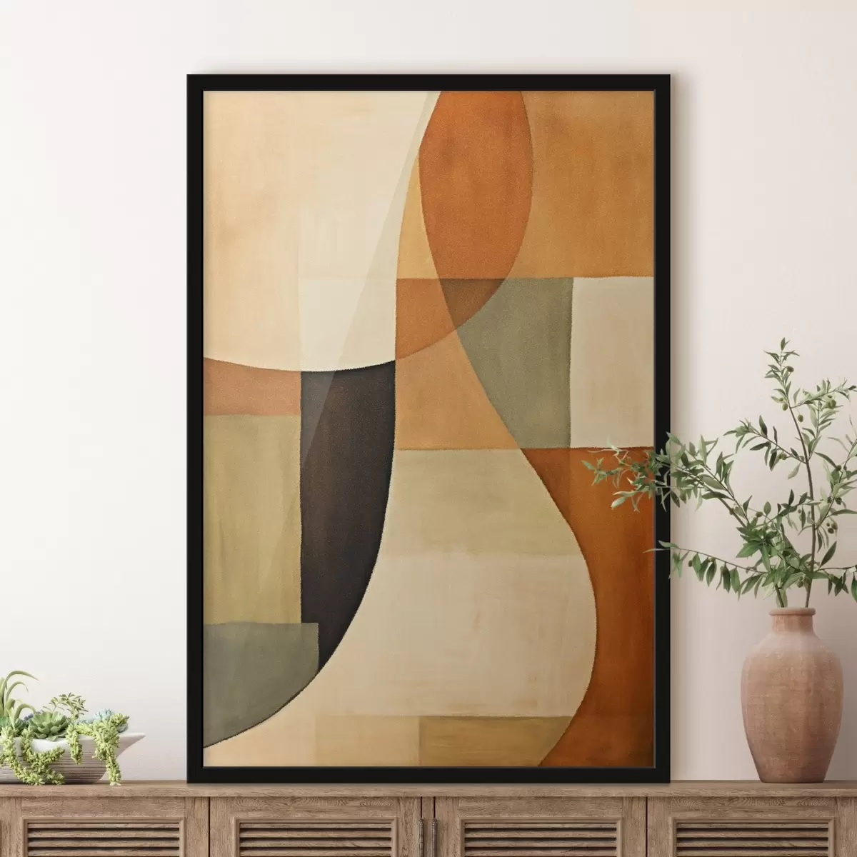 Poster Câmpuri geometrice moi într-o paletă naturală caldă f46538