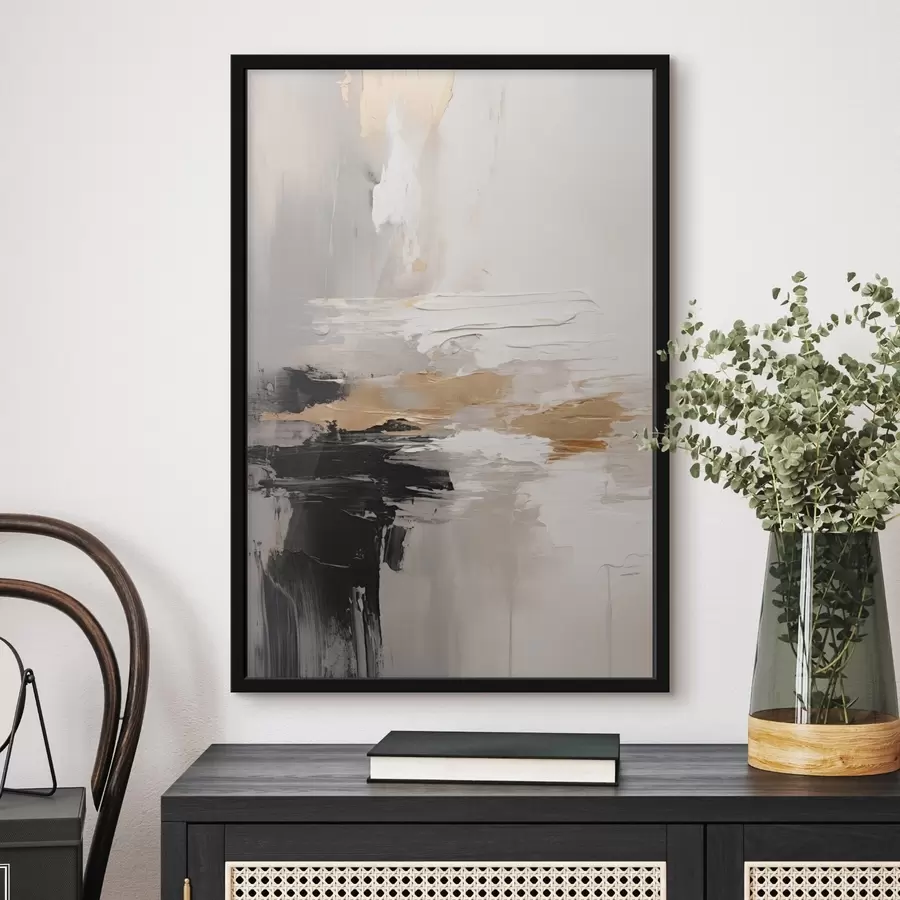 fototapet Tușe în tonuri nude cu straturi contrastante de negru și ocru f46544