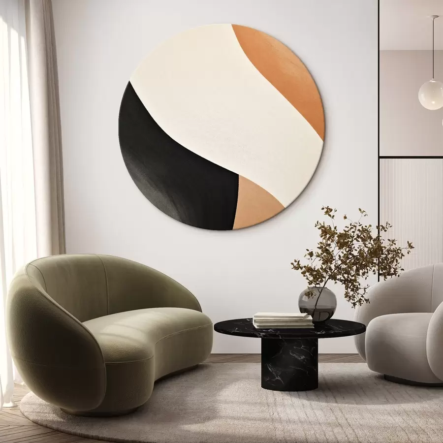 Tablouri Curba S îndrăzneață în nuanțe de crem, negru și teracotă r46495