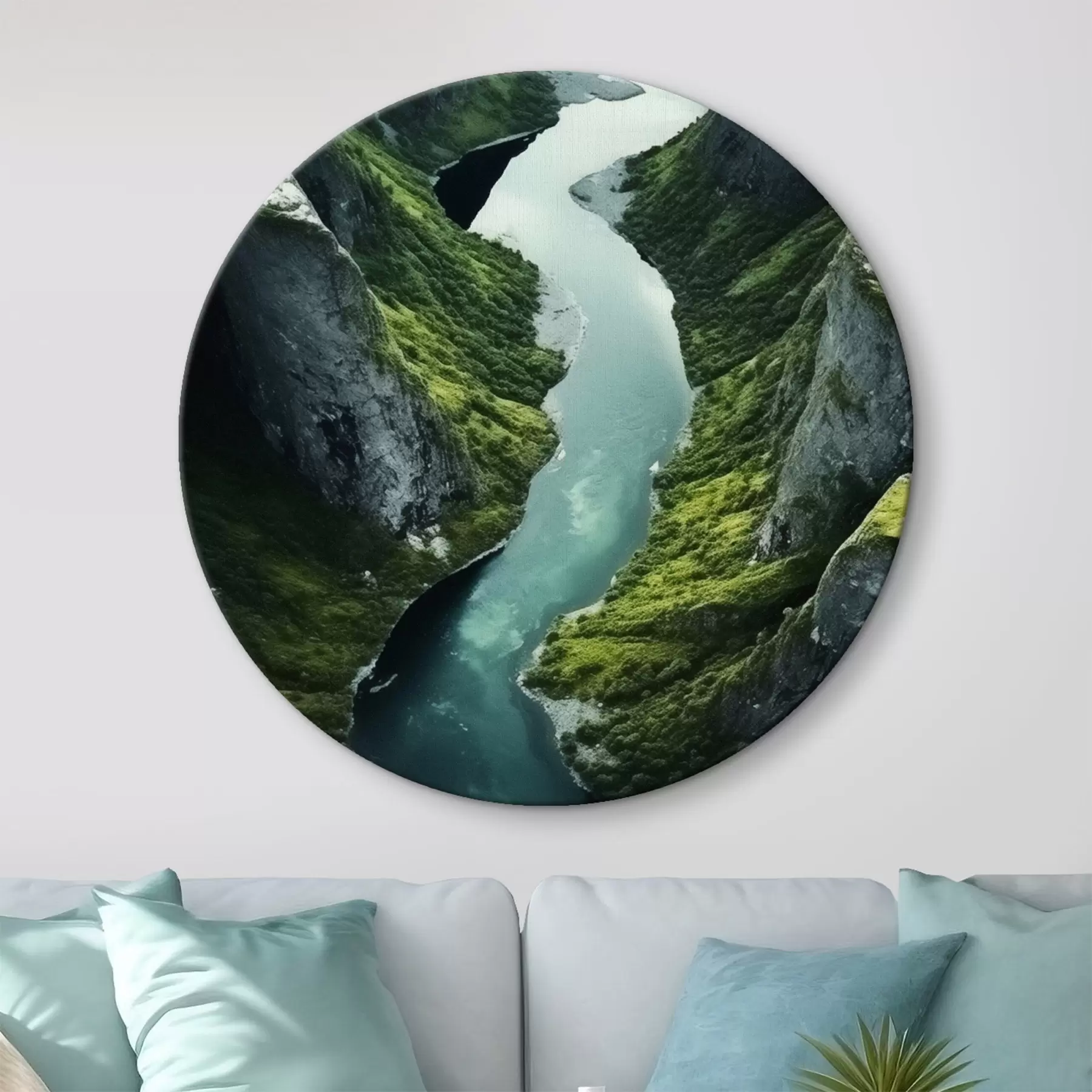 Tablouri Râu șerpuitor între stânci, vedere aeriană r46521