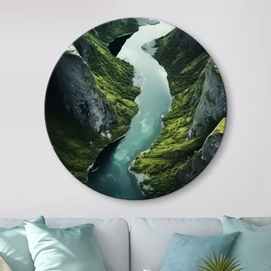 Tablouri Râu șerpuitor între stânci, vedere aeriană r46521