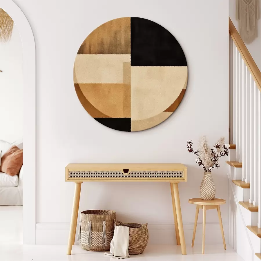 Tablouri Semicercuri și pătrate în tonuri calde, textură moale r46531