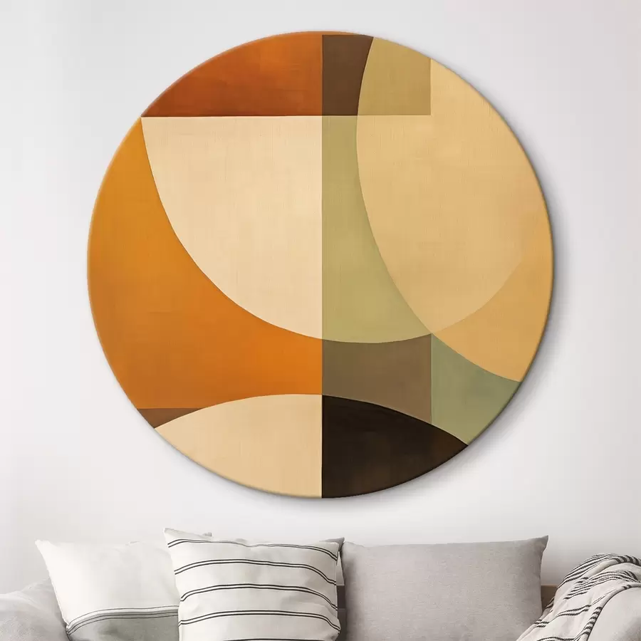 Tablouri Forme mari intersectate în nuanțe de teracotă-măslinie r46533