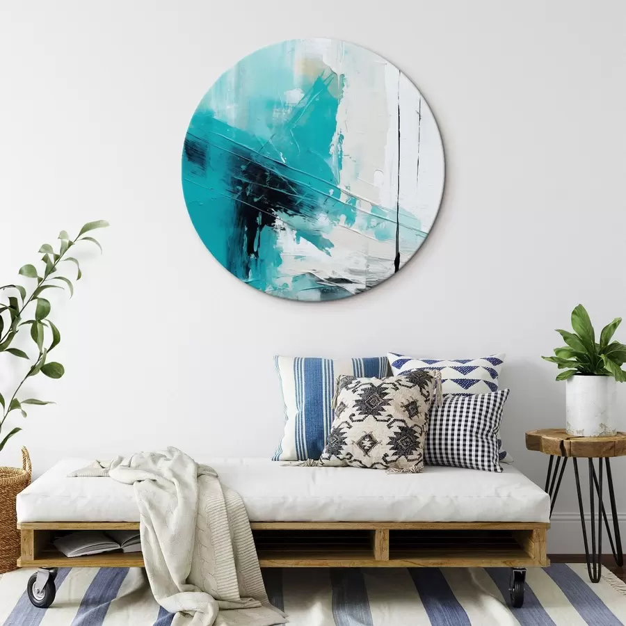 Tablouri Linii turcoaz pe fond alb cu o linie neagră r46545