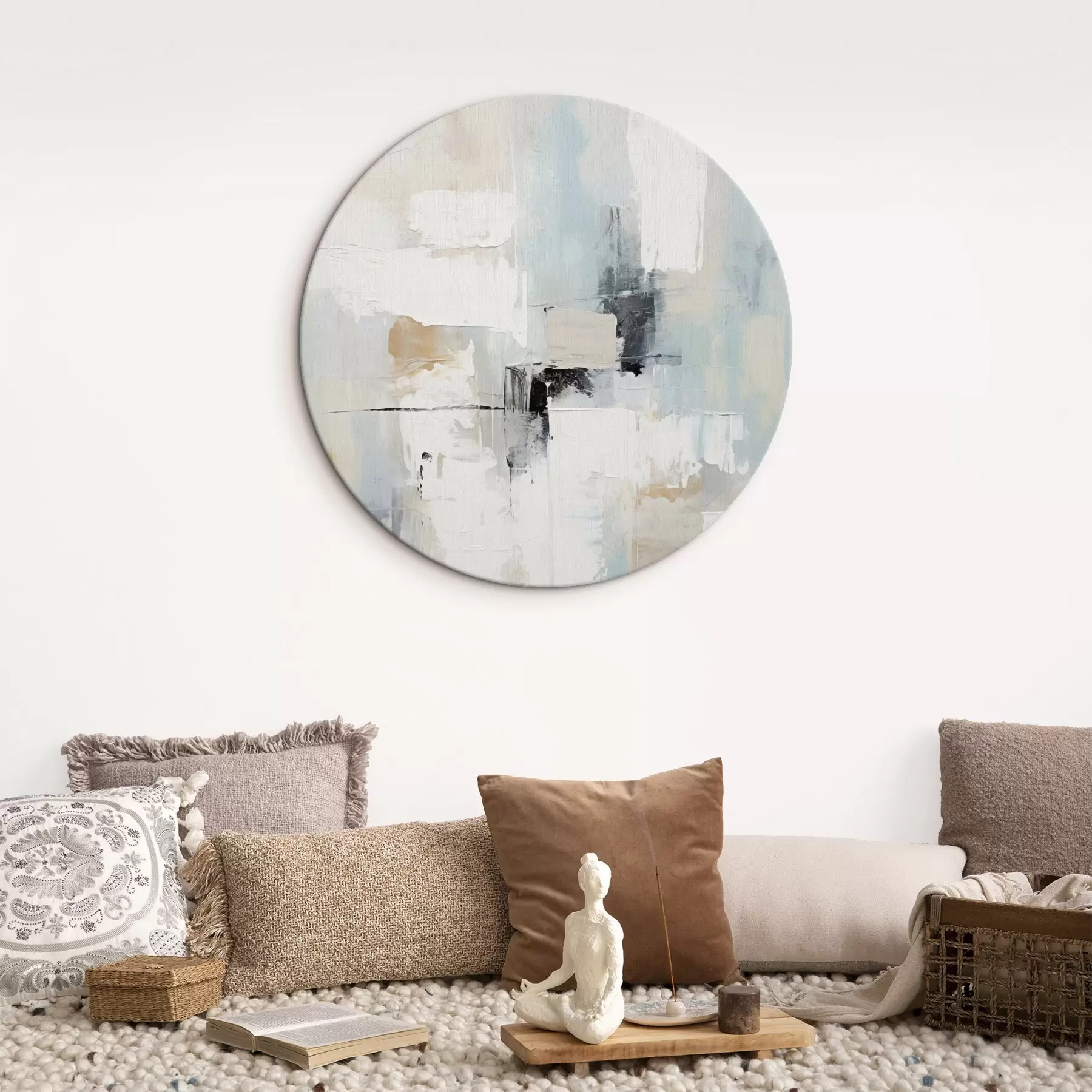 Tablouri Abstract în tonuri deschise, cu accente negre r46548