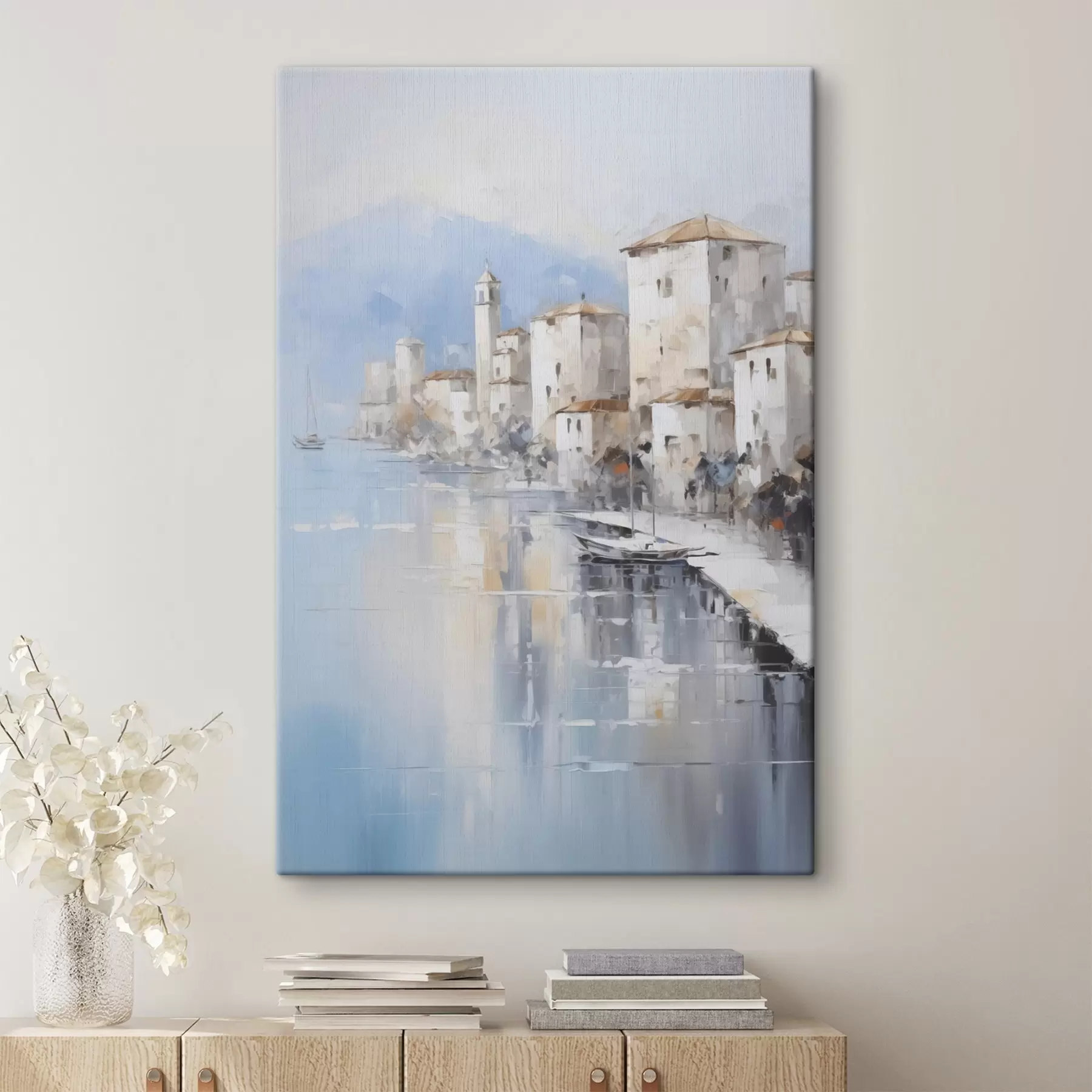 Tablouri Case abstracte lângă golf imitație de pictură s46673