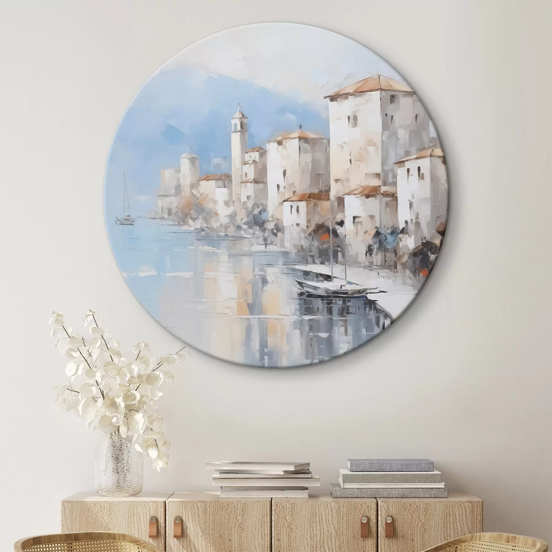 Tablouri Case abstracte lângă golf imitație de pictură r46673