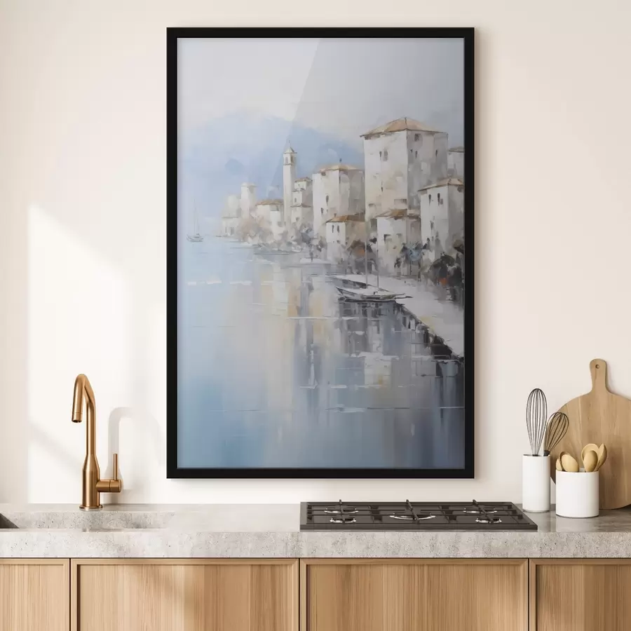 fototapet Case abstracte lângă golf imitație de pictură f46673