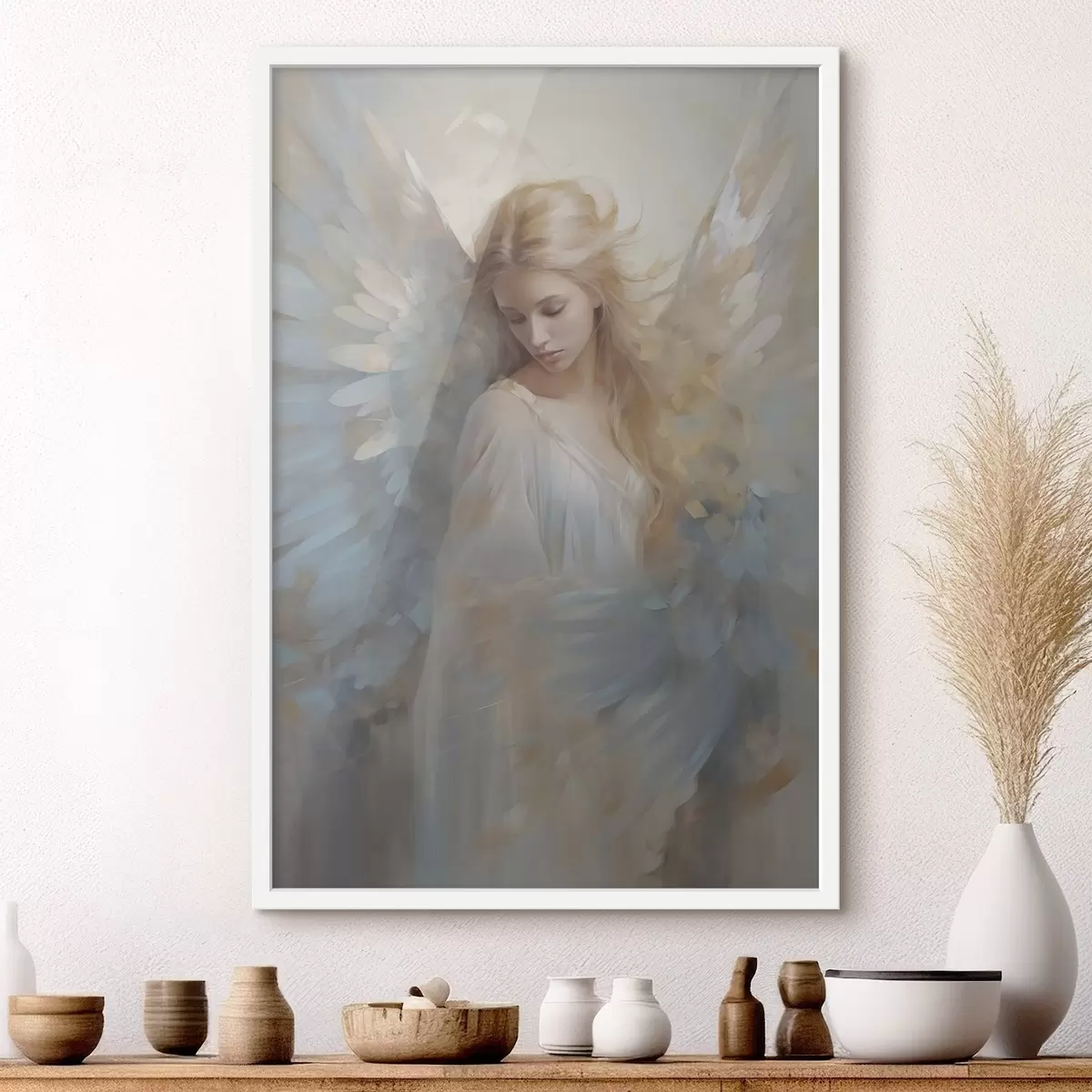 Poster Imitatie pictura abstracta cu ingeli f46682