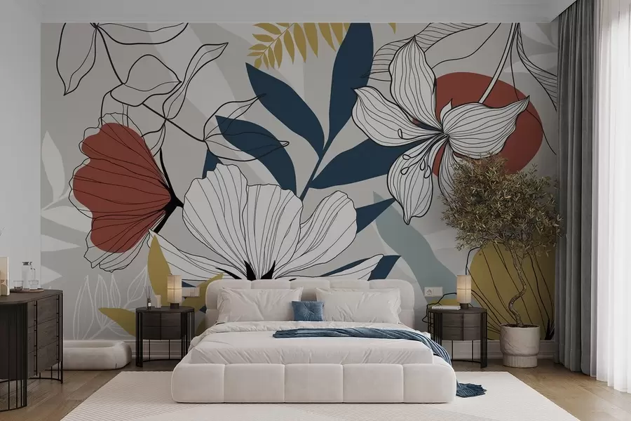 fototapet Plante și flori abstracte w04898v1