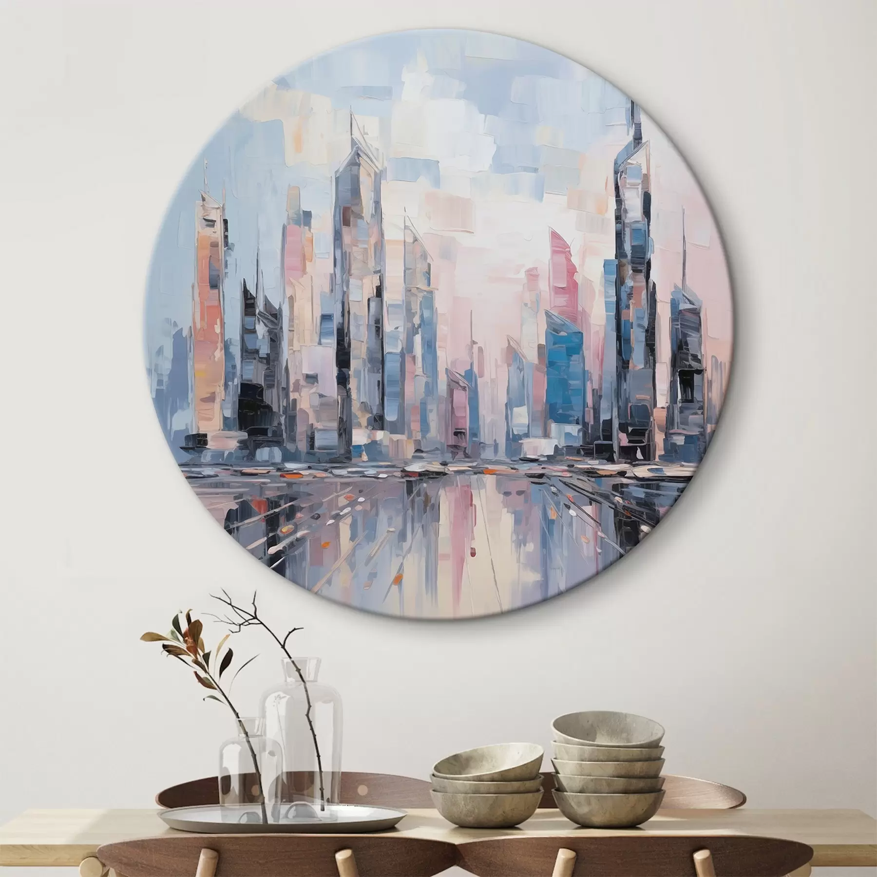 Tablouri Imitarea abstractă a picturii urbane r46752