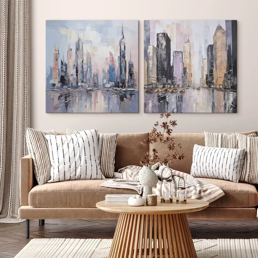 Tablouri Imitarea abstractă a picturii urbane m01032