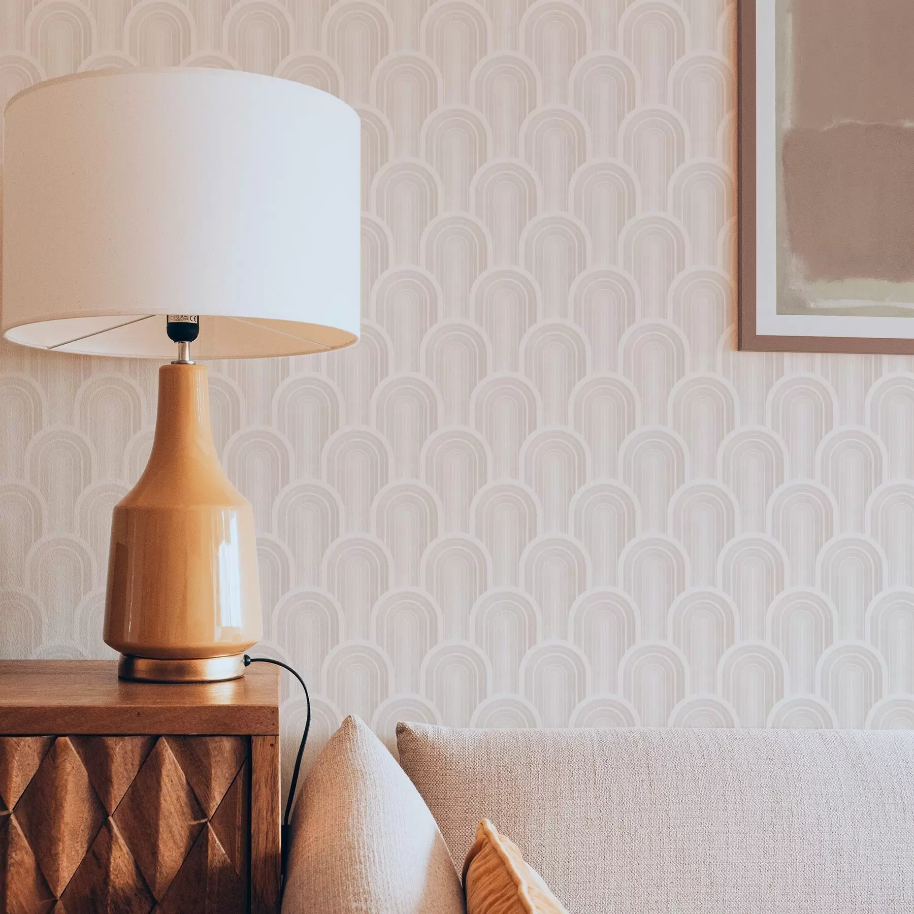 fototapet Module mici în formă de arc, în nuanțe calde de crem-bej a00924