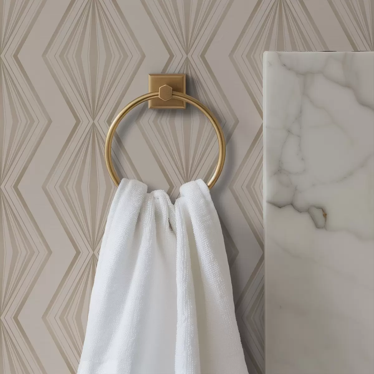 Wallpaper Ornament ușor din diamante în nuanțe calme de bej a00925v2