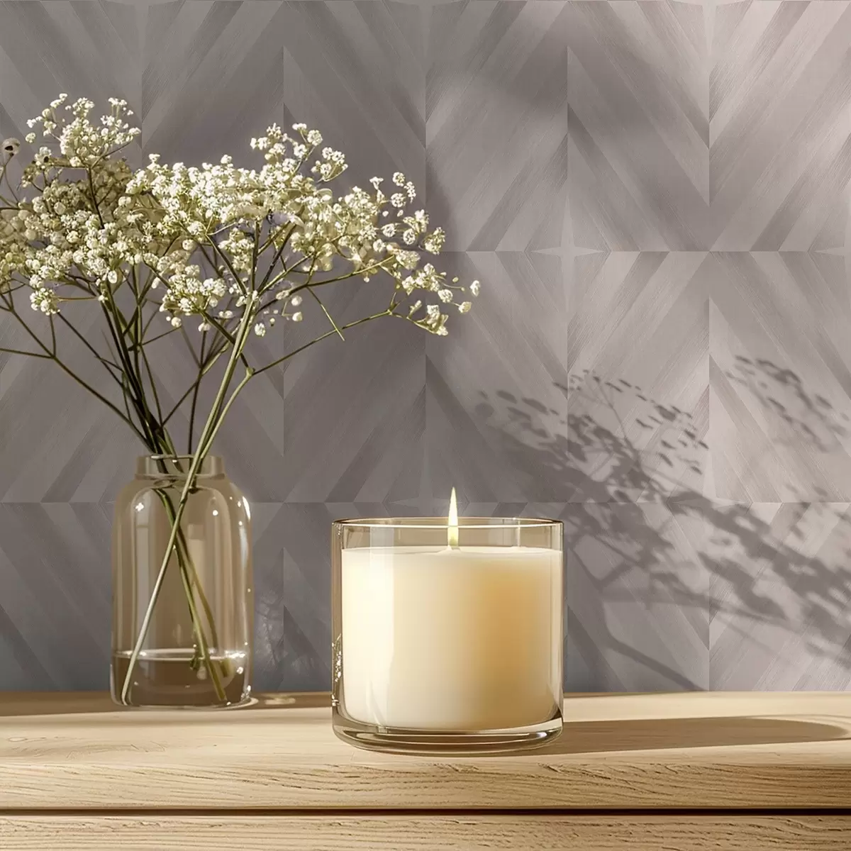 Wallpaper Model delicat de linii diagonale în nuanțe de bej a00983