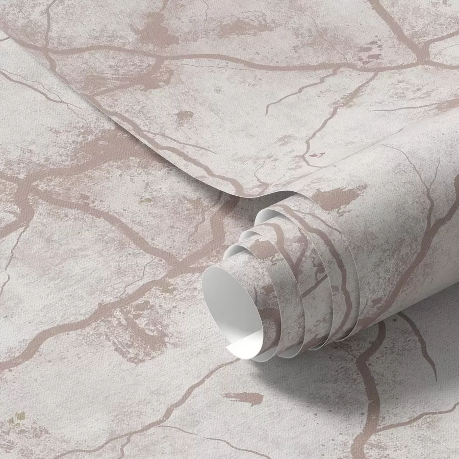 fototapet Beton ușor cu o dantelă de crăpături și pete roz a00987