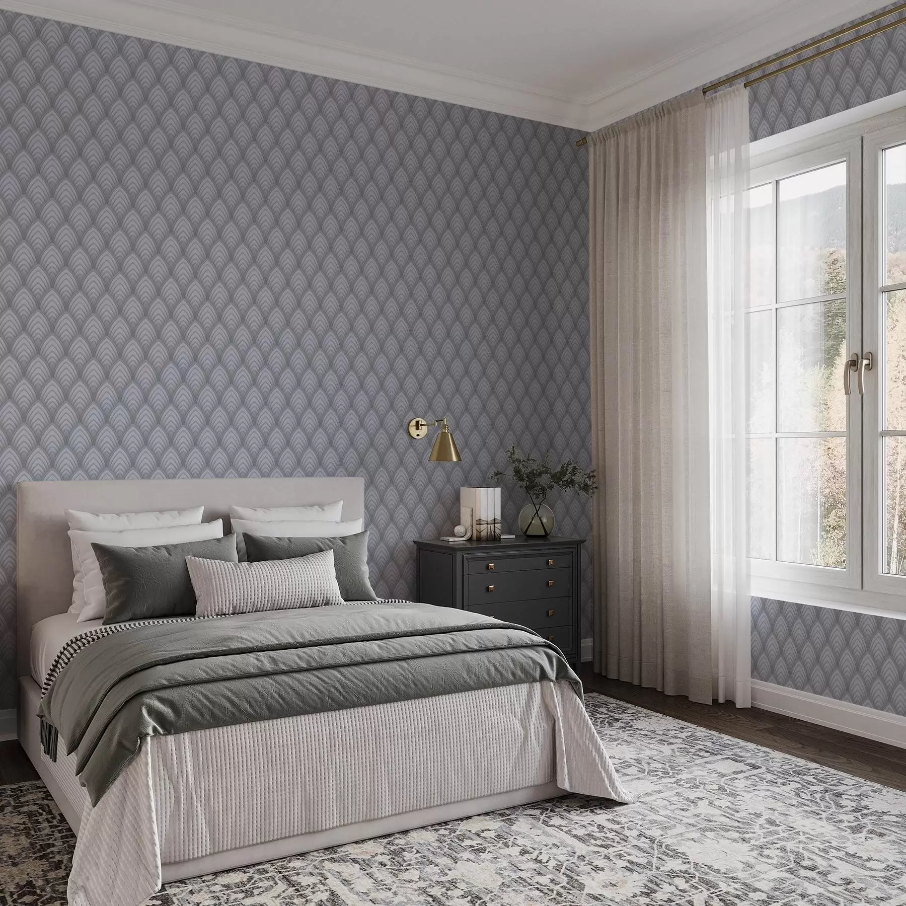 fototapet Arce volumetrice asemănătoare scalei de gri, cu un gradient ușor a00989