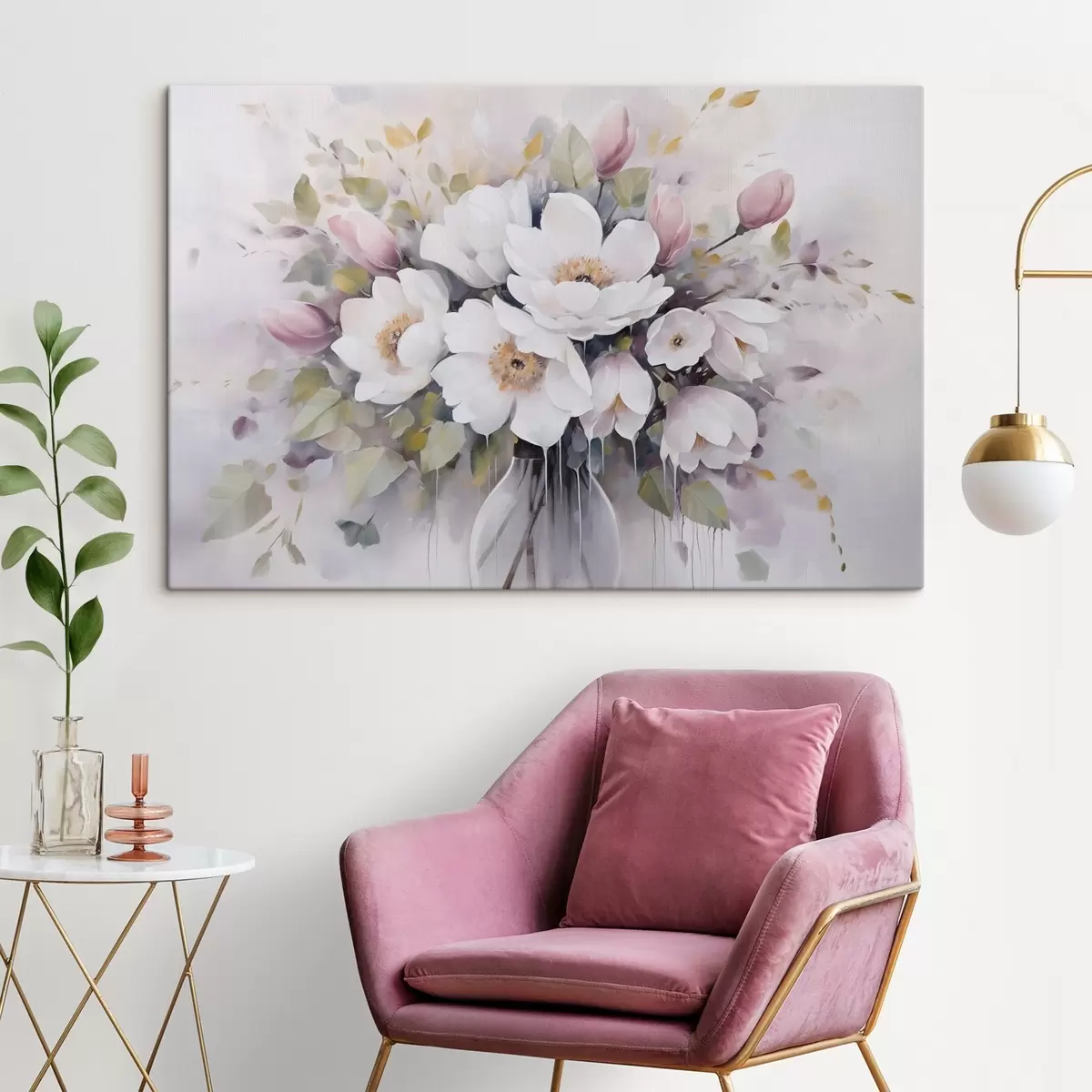 Tablouri Flori într-o vază pictură imitație s46763