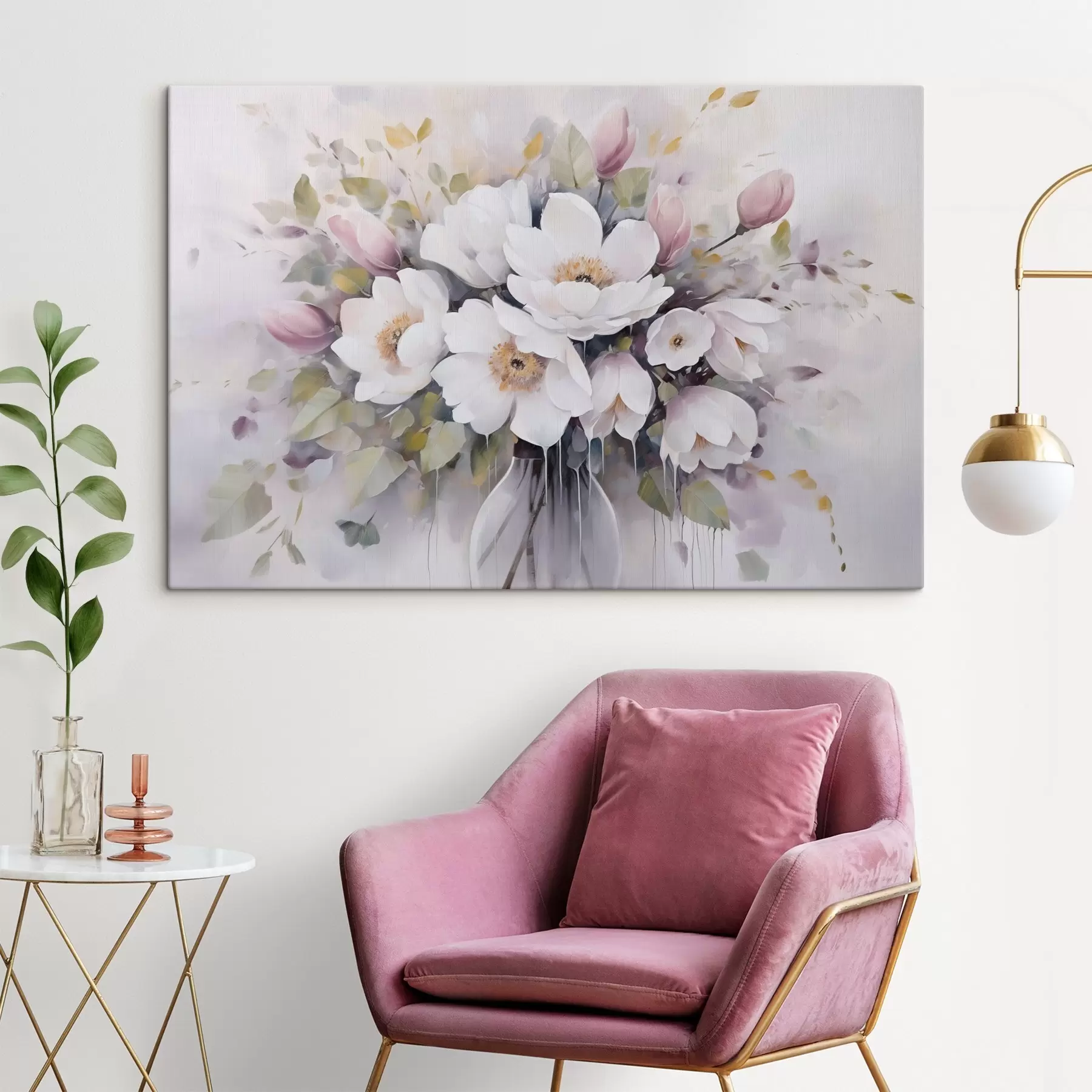 Tablouri Flori într-o vază pictură imitație s46763