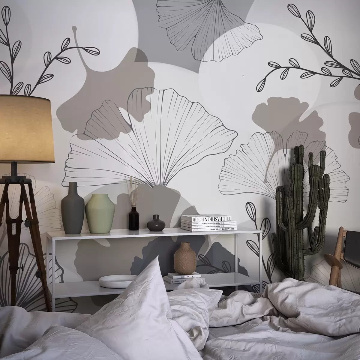 fototapet Frunze minimaliste de ginkgo w04913