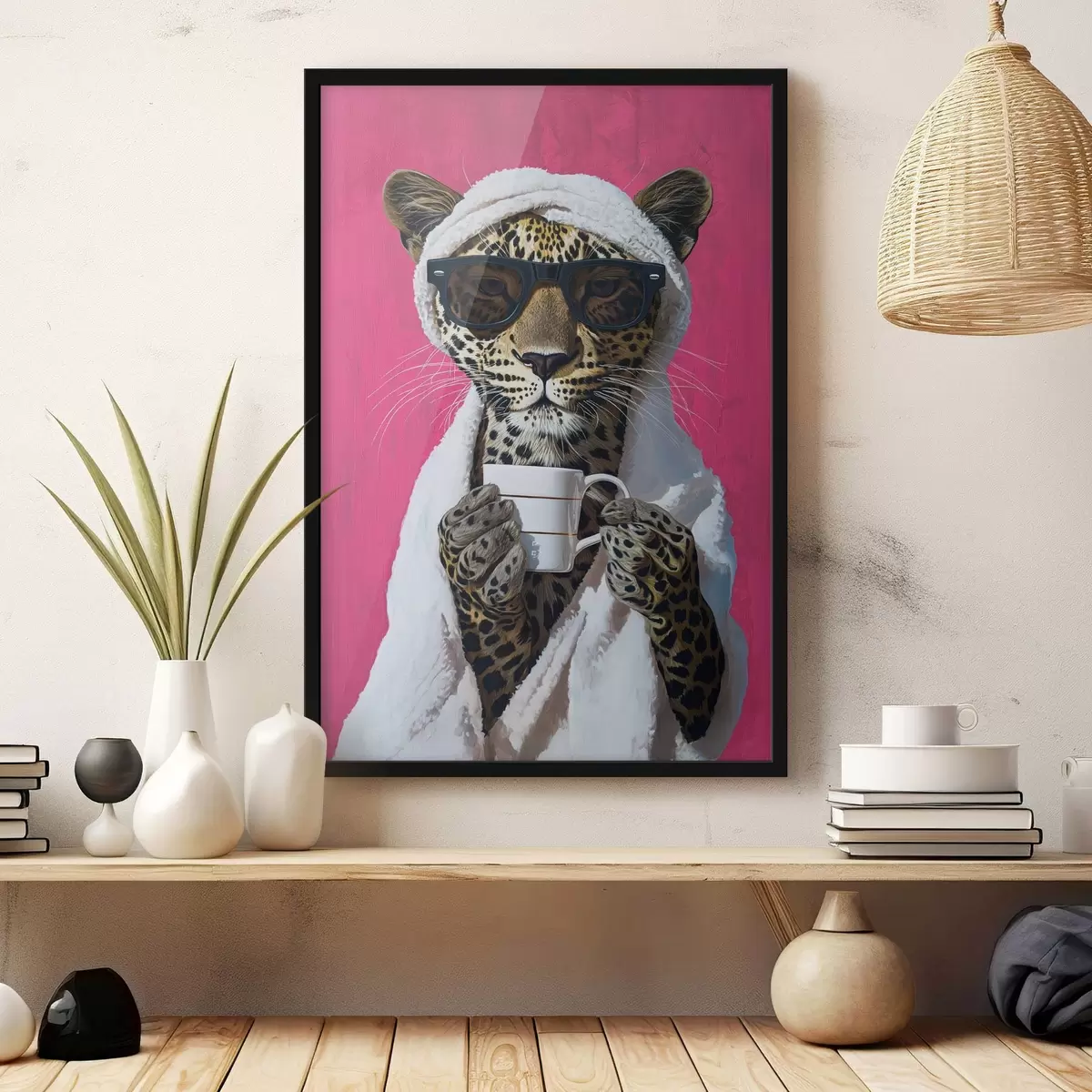 Poster Ghepard cu cafea f46791