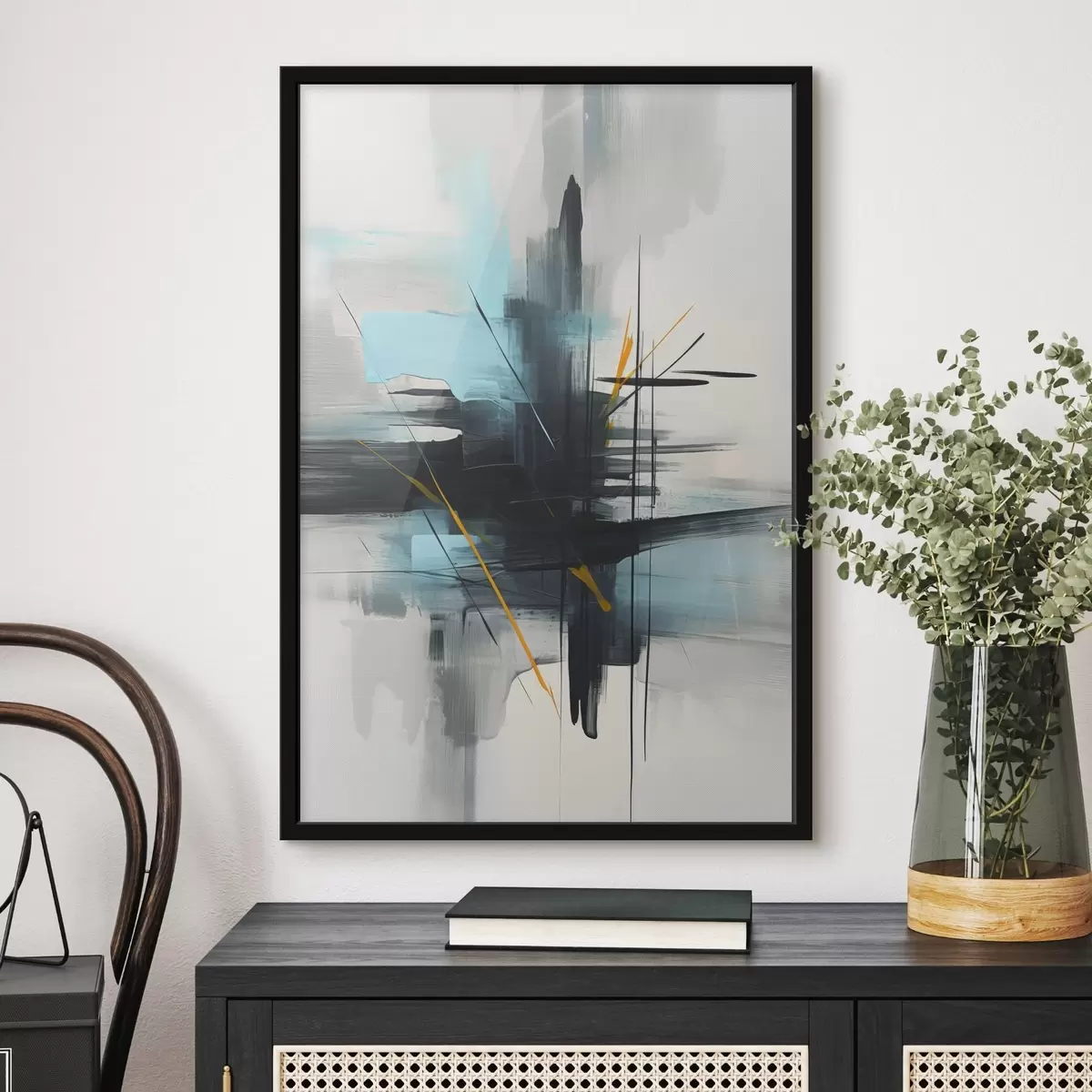 Poster Abstracție cu imitație de stropi și pensule f46789