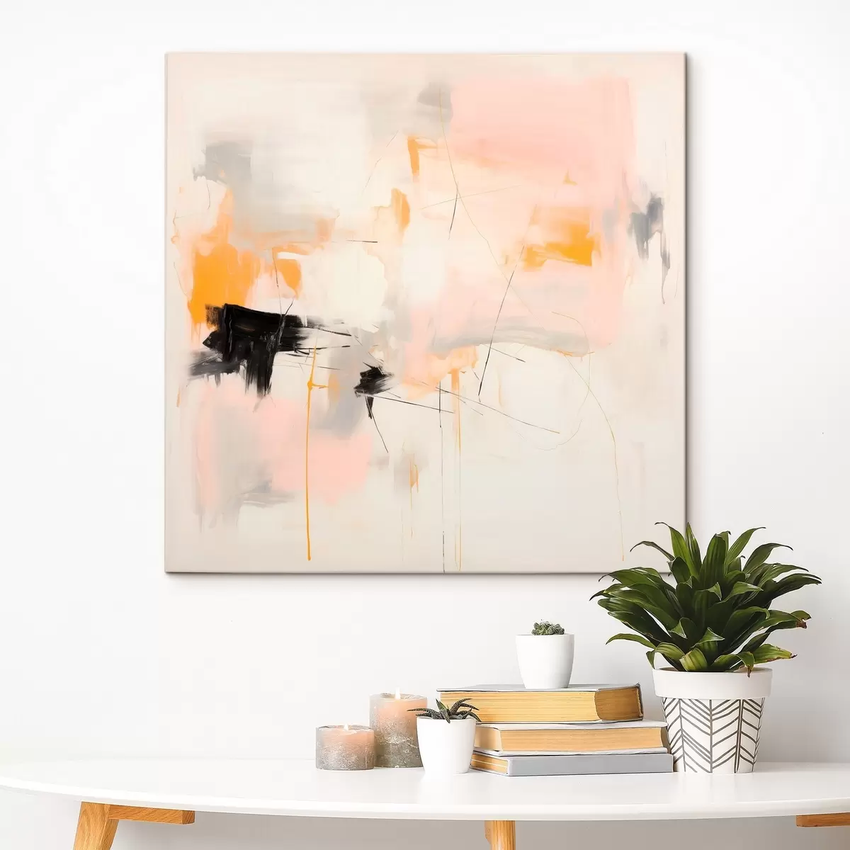 Tablouri Forme estompate și tușe dinamice într-un stil gestual s46639