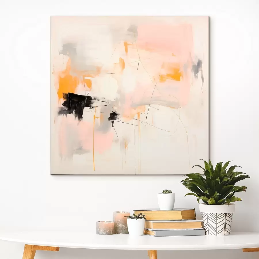 Tablouri Forme estompate și tușe dinamice într-un stil gestual s46639