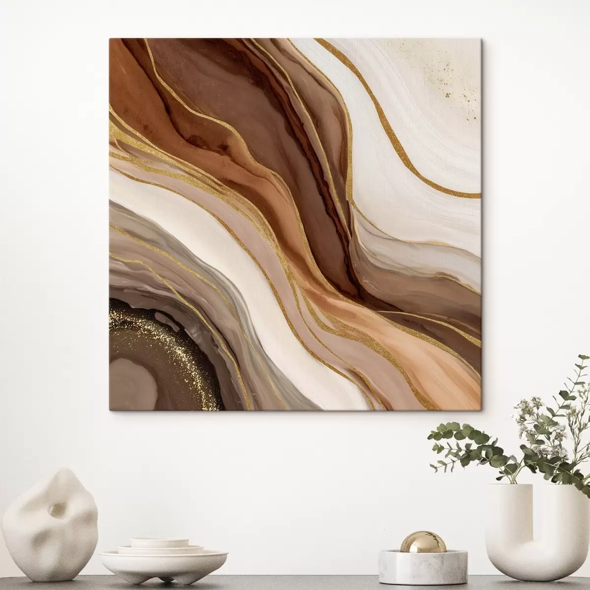 Tablouri Compoziție din piatră în nuanțe de lemn s46642