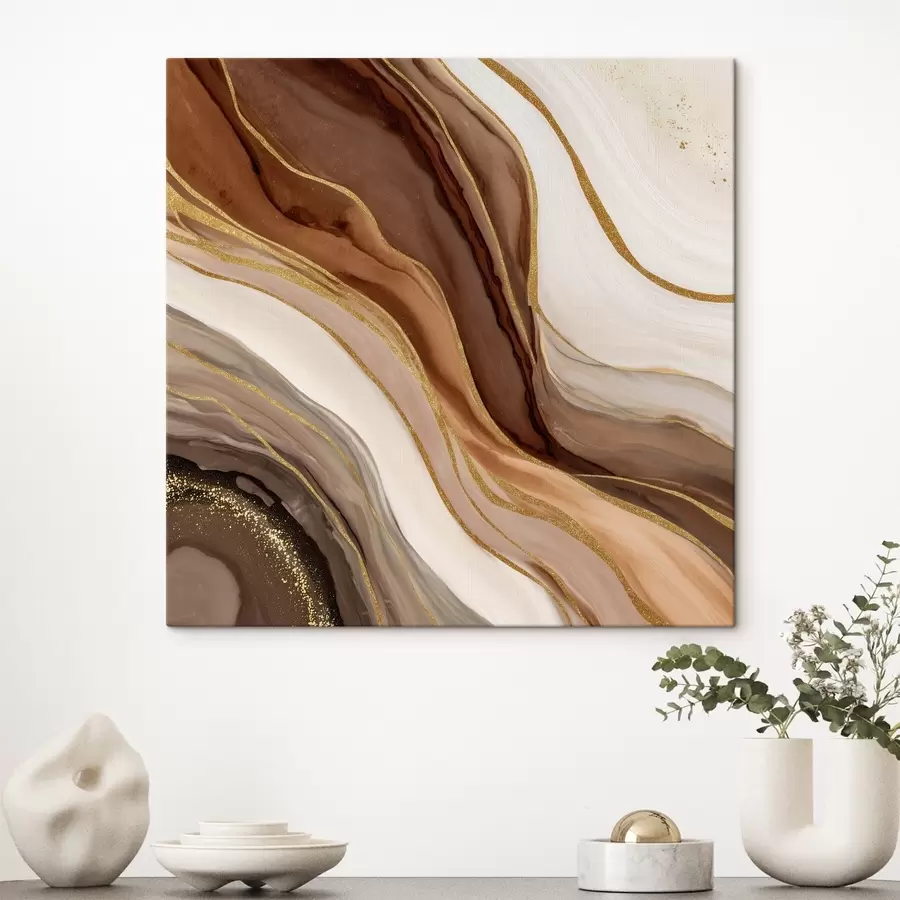 Tablouri Compoziție din piatră în nuanțe de lemn s46642