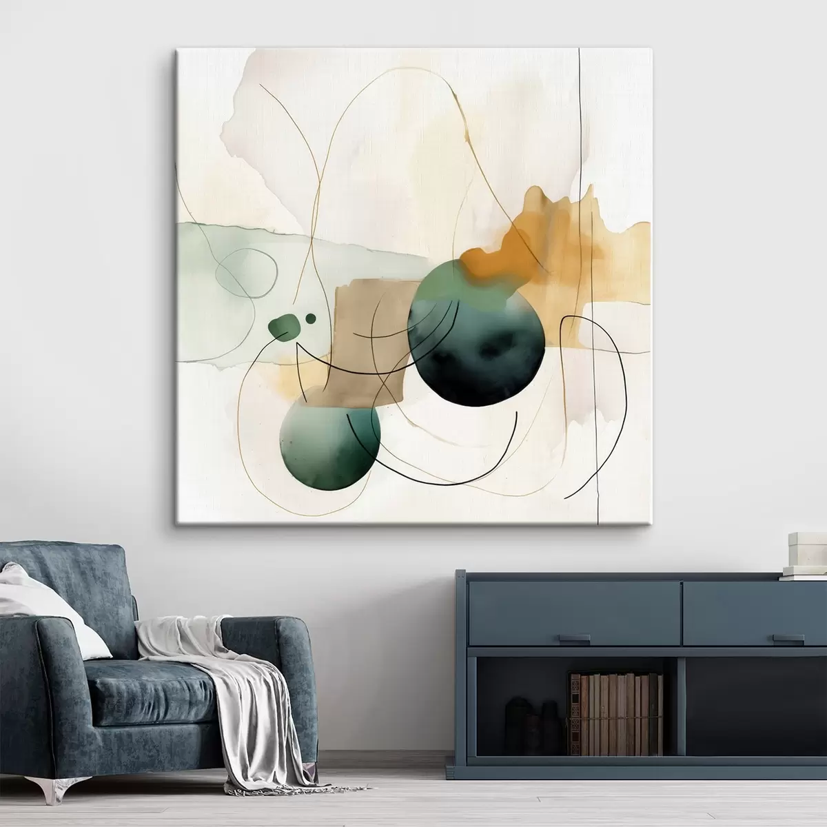 Tablouri Ritmul siluetelor rotunjite într-un stil modern de acuarelă s46648