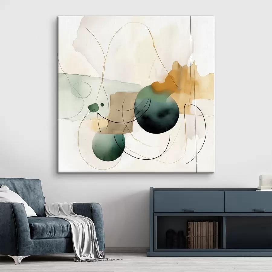 Tablouri Ritmul siluetelor rotunjite într-un stil modern de acuarelă s46648