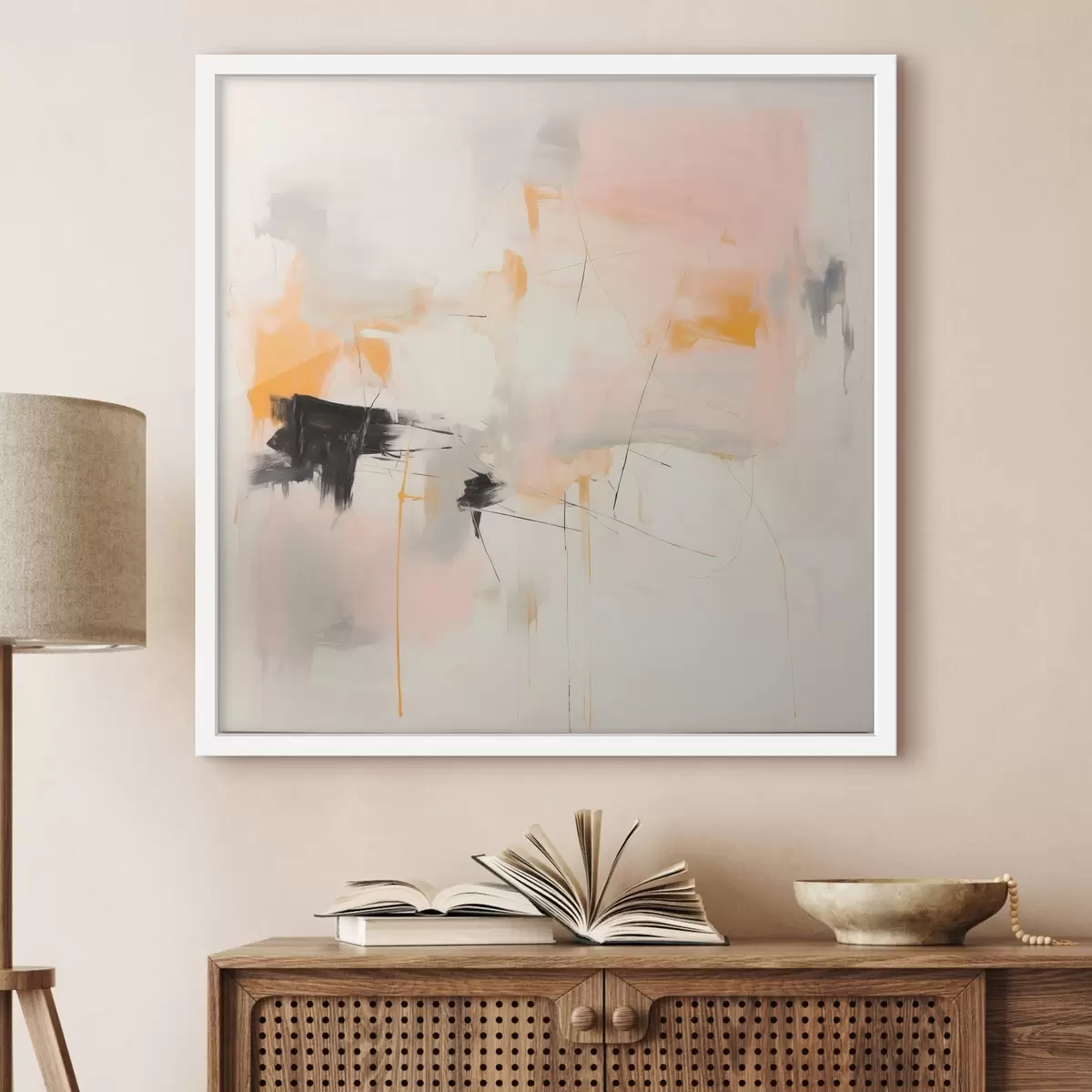 Poster Forme estompate și tușe dinamice într-o tehnică gestuală f46639