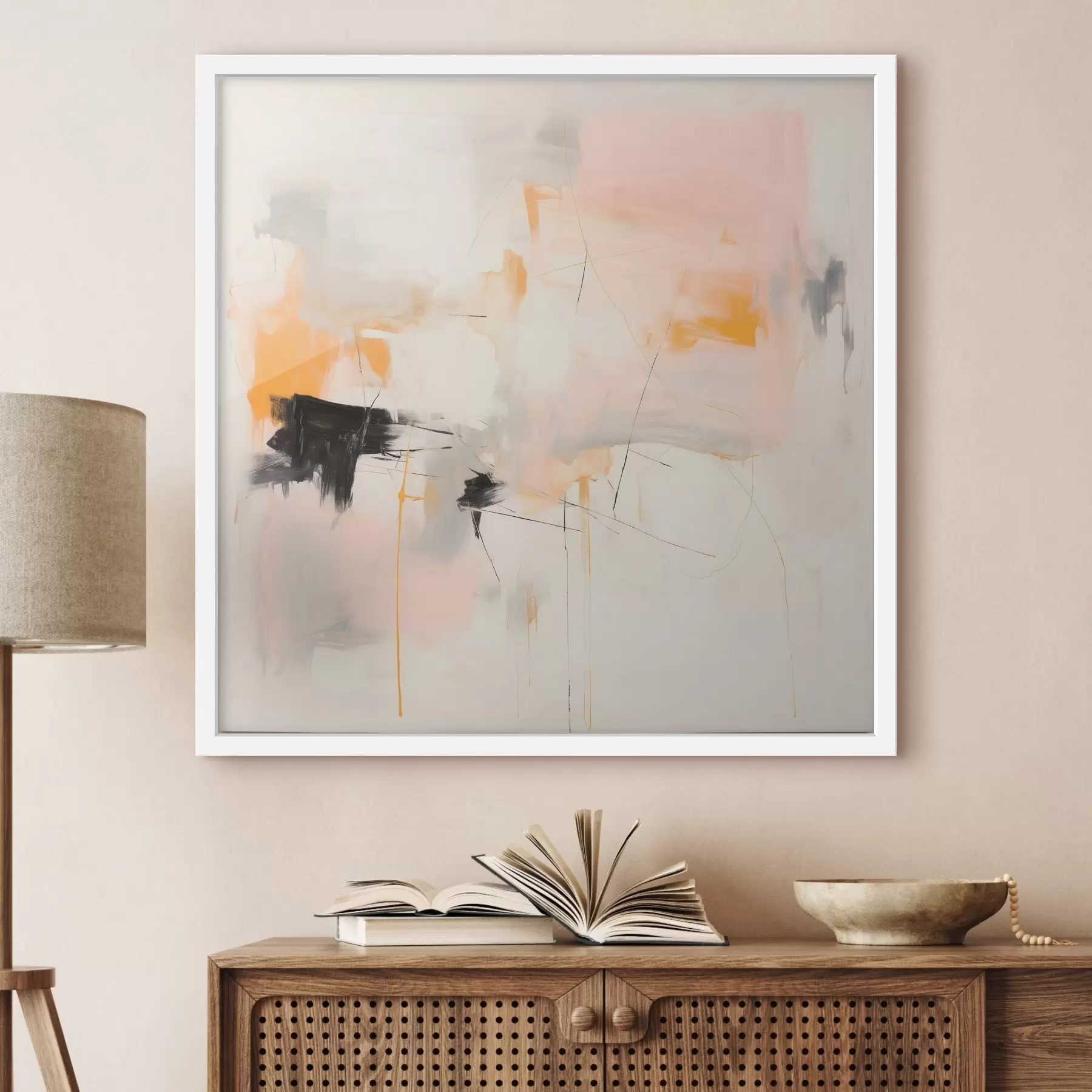 fototapet Forme estompate și tușe dinamice într-o tehnică gestuală f46639