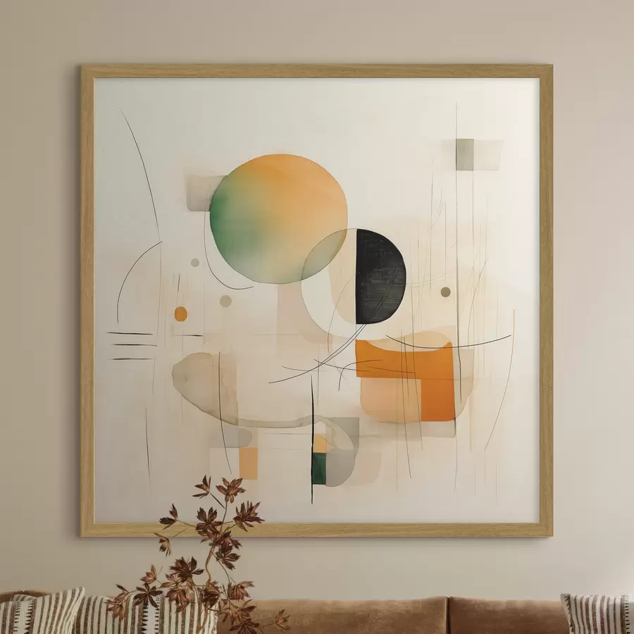 fototapet Accente geometrice într-o paletă de culori delicate, într-un stil minimalist modern f46640