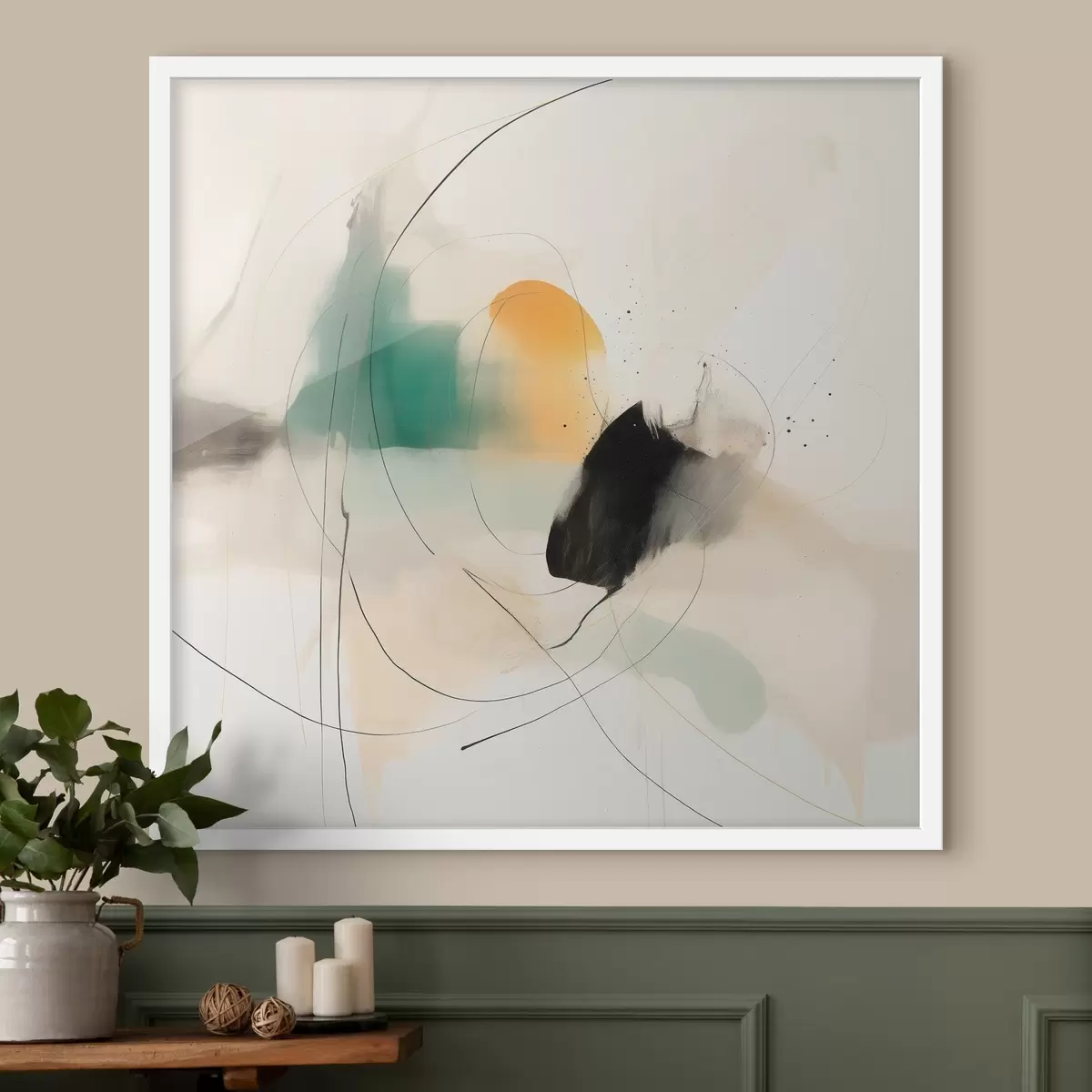 Poster Culori delicate și dinamica liniilor într-un stil abstract aerisit f46641