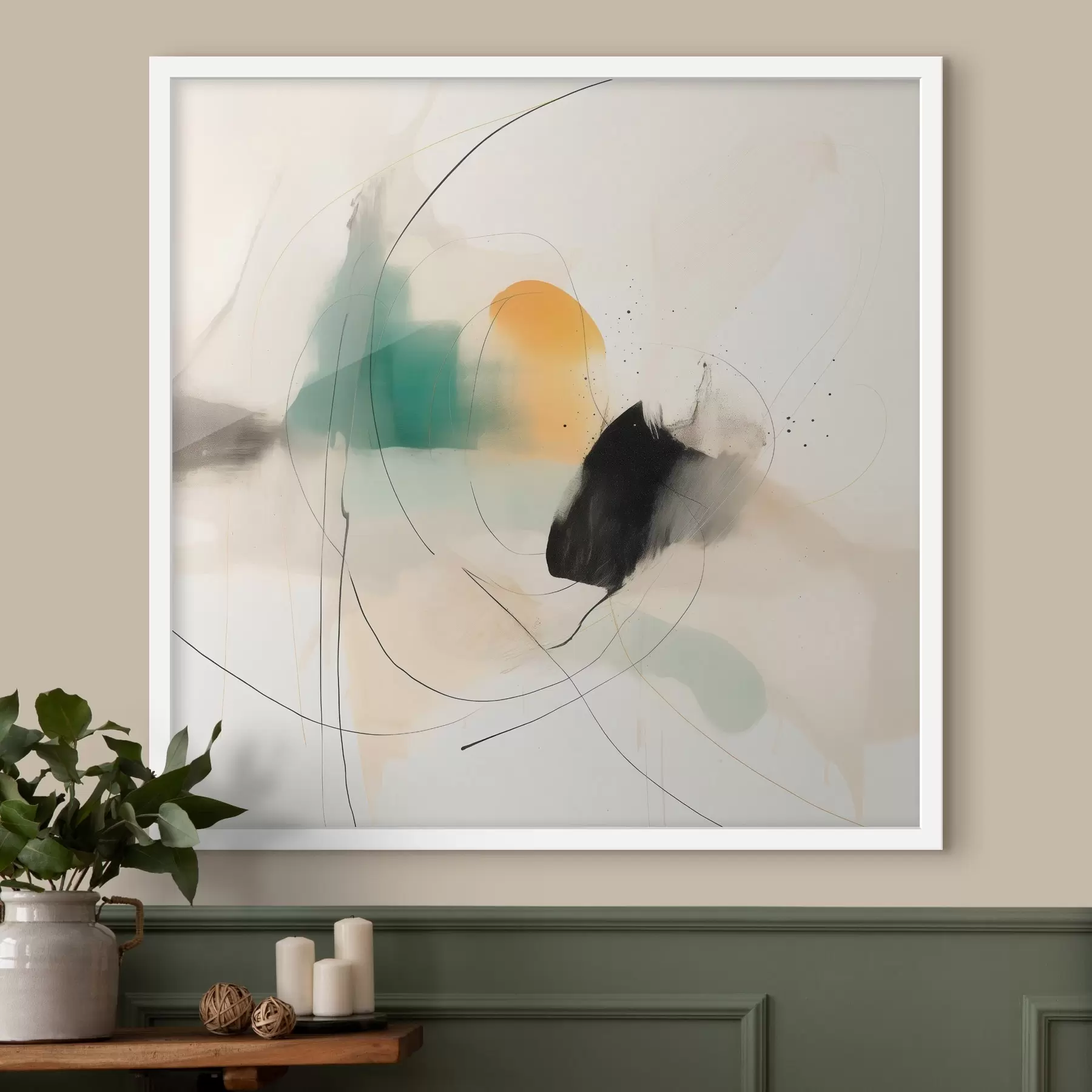 fototapet Culori delicate și dinamica liniilor într-un stil abstract aerisit f46641