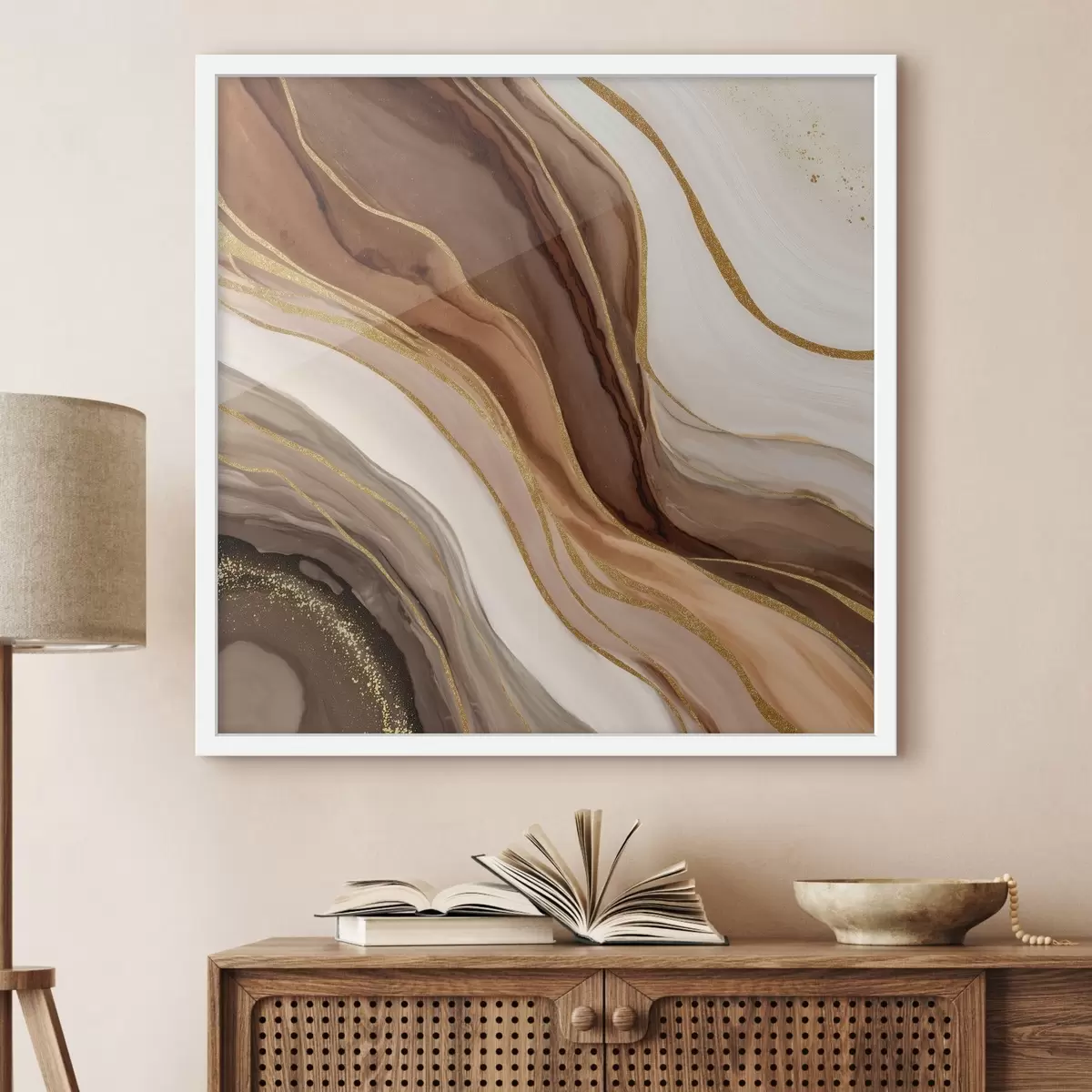 Poster Compoziție din piatră în nuanțe de lemn f46642